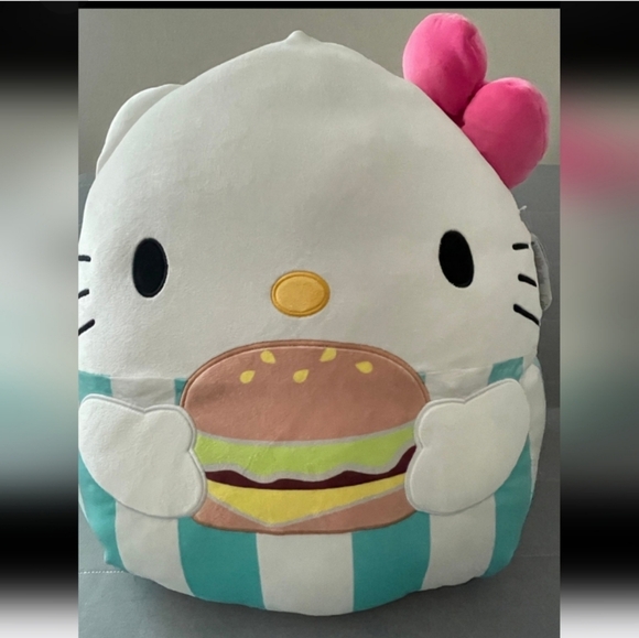 Squishmallows Other - Squishmallows 20” Hello Kitty Plush holding hamburger NWT